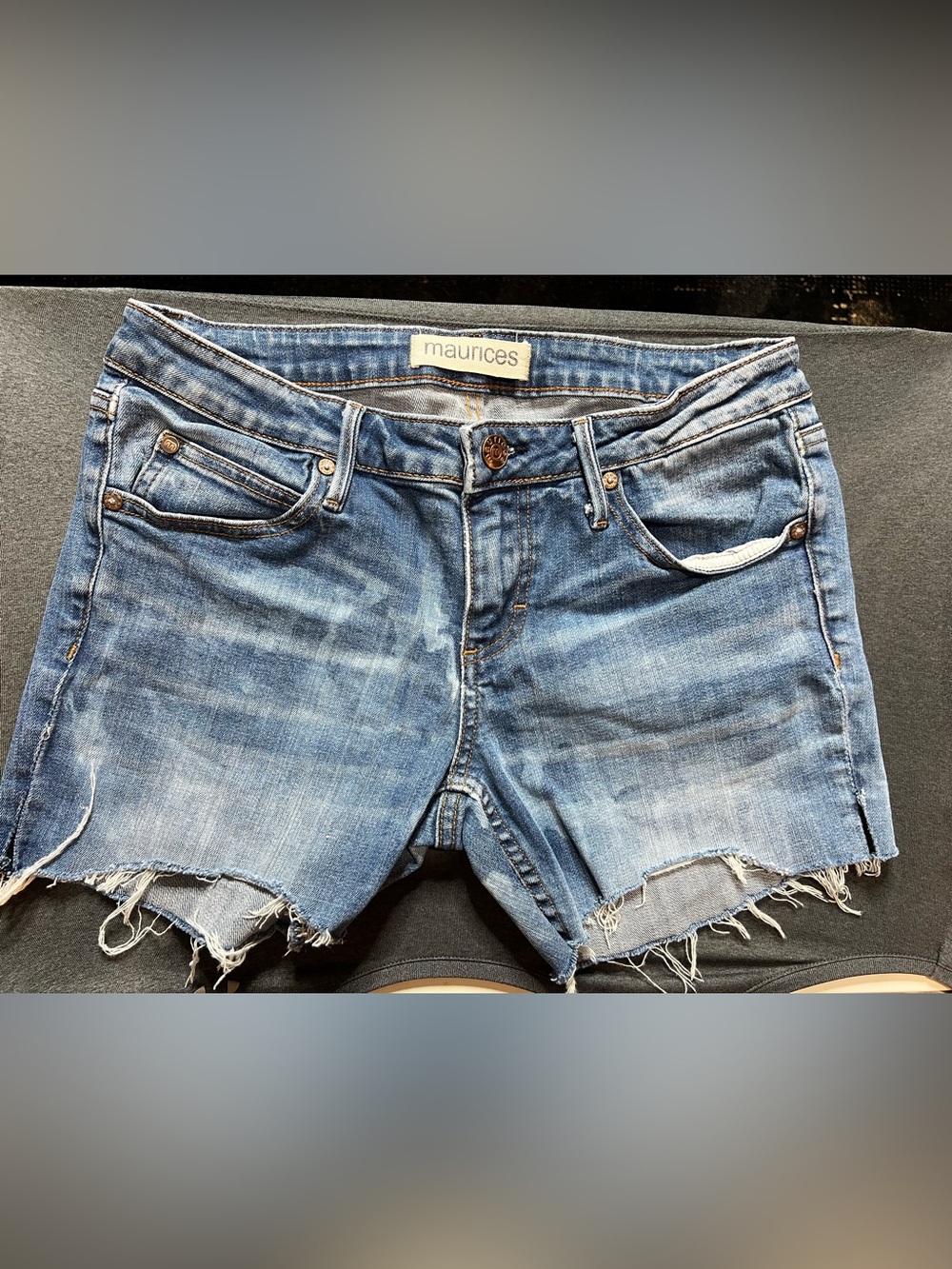 Maurices Distressed Light Blue Denim Cutoff Shorts